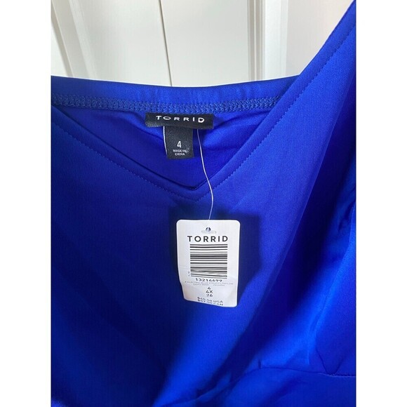 Torrid electric blue strappy peplum tank top - Picture 3 of 6